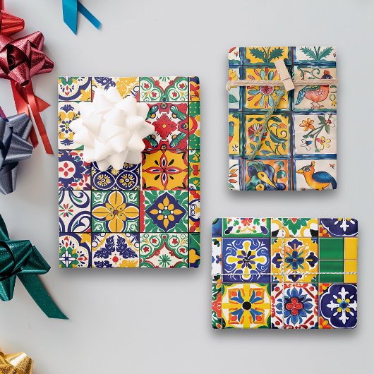 Mexican Talavera Tile Spanish Fiesta Geschenkpapier Set