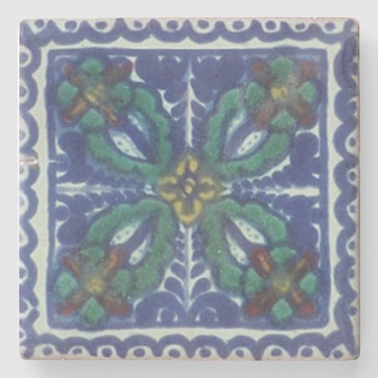 Mexican Talavera Tile Stone Untersetzer (Vorderseite)