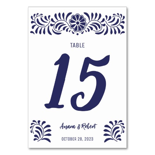 Mexican Talavera Tischnummer (Vorderseite)