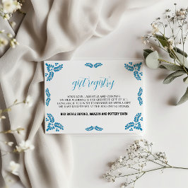 Mexican Talavera Turquoise Minimalist Wedding Begleitkarte