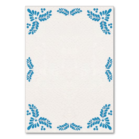 Mexican Talavera Turquoise Minimalist Wedding Tischnummer (Rückseite)