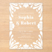 Mexican Talavera Wedding Acryleinladungen (Vorderseite)