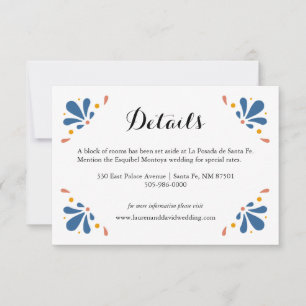 Mexican Talavera Wedding Details Card RSVP Karte