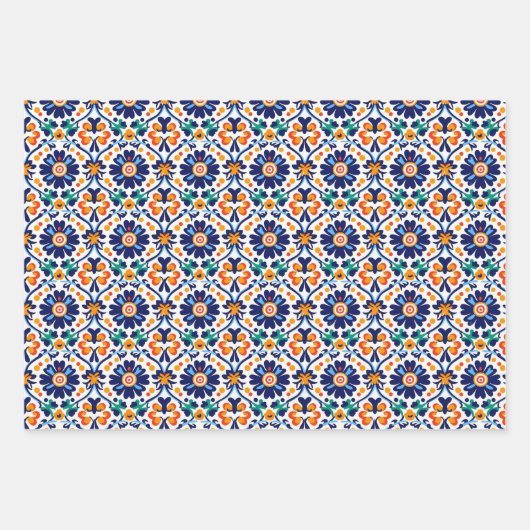 Mexican Talavera Wrapping Paper Geschenkpapier Set (Vorderseite 2)