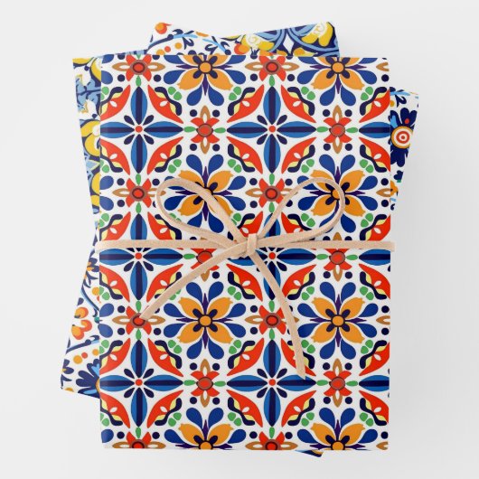 Mexican Talavera Wrapping Paper Geschenkpapier Set (Beispiel)