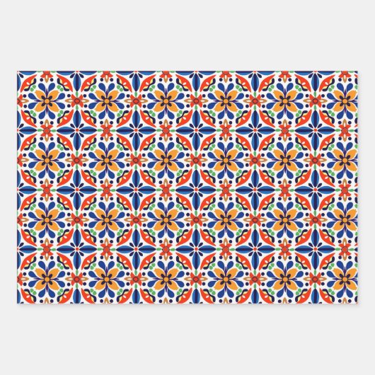 Mexican Talavera Wrapping Paper Geschenkpapier Set (Vorderseite)