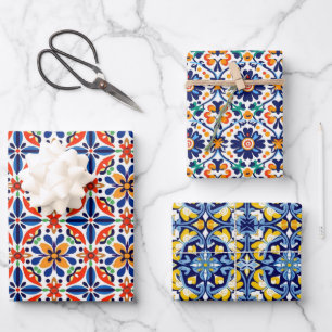 Mexican Talavera Wrapping Paper Geschenkpapier Set