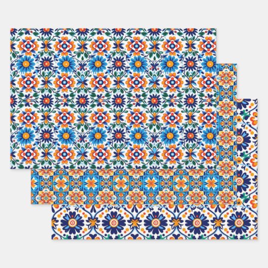 Mexican Talavera Wrapping Paper Geschenkpapier Set (Set)