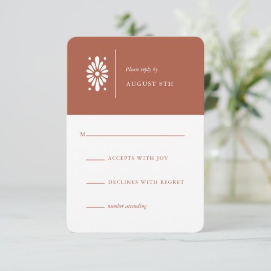 Mexican Terra Cotta RSVP Card Karte (Stehend Vorderseite)