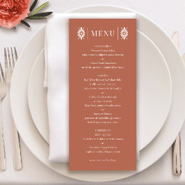 Mexican Terra Cotta Wedding Menu Programm