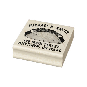 Mexican Tex Mex Corn Taco Personalisierte Adresse Gummistempel