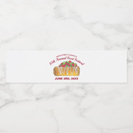 Mexican Tex Mex Food Festival Chimichanga Wasserflaschenetikett (Einzelnes Label)