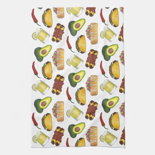 Mexican Tex Mex Food Taco Enchilada Chimichanga Geschirrtuch (Vertikal)