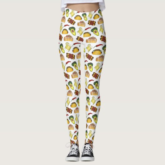 Mexican Tex Mex Food Taco Enchilada Chimichanga Leggings (Vorderseite)