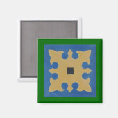 Mexican Tile Greeen Blue Tan Magnet (Vorderseite/Rückseite)