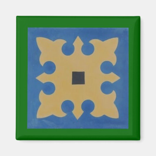 Mexican Tile Greeen Blue Tan Magnet (Vorne)