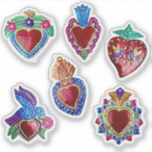 Mexican Valentine Hearts Aufkleber (Vorderseite)