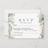 Mexican Watercolor Cactus Palm Tree Wedding RSVP Karte (Vorderseite)