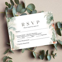 Mexican Watercolor Cactus Palm Tree Wedding