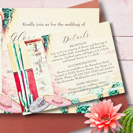 Mexican Wedding Cactus Garden Enclosure Card Einladung
