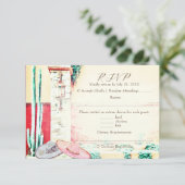 Mexican Wedding Cactus Garden Hacienda RSVP Card Einladung (Stehend Vorderseite)