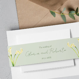 Mexican Wedding Calla Lily & Green Romantic Boda Einladungsbanderole