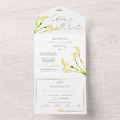 Mexican Wedding Calla Lily Minimalistisch All In One Einladung (Innen Boden)
