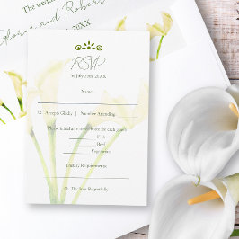 Mexican Wedding Calla Lily RSVP Card Karte