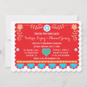 Mexican Wedding Papel Picado Einladung (Rückseite)
