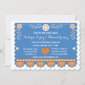 Mexican Wedding Papel Picado Einladung (Rückseite)