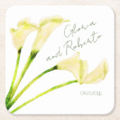 Mexican Wedding Probe Dinner Calla Lily Rechteckiger Pappuntersetzer (Vorderseite)