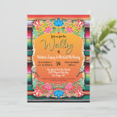 Mexican Wedding Rug and Floral Einladung (Stehend Vorderseite)