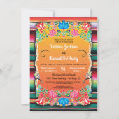 Mexican Wedding Rug and Floral Einladung (Vorderseite)