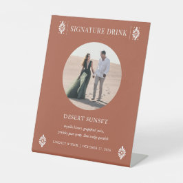 Mexican Wedding Terra Cotta Signature Drink-Zeiche Sockelschild