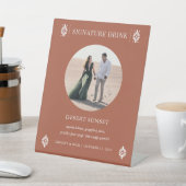 Mexican Wedding Terra Cotta Signature Drink-Zeiche Sockelschild (In SItu)