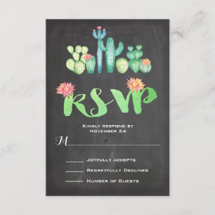 Mexican Wedding Watercolor Cactus UAWG RSVP Karte