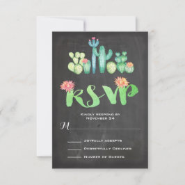 Mexican Wedding Watercolor Cactus UAWG RSVP Karte
