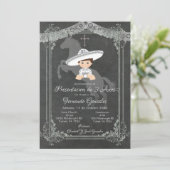 Mexican White Sylver Tres Anos Boy Einladung (Stehend Vorderseite)