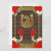 Mexican Wood Ivory Charro Mis XV Anos Einladung (Rückseite)