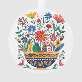Mexicana Blumenstrauß und Katze, Ornament