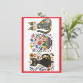 Mexicana Cats and Flowers, Feiertagskarte (Stehend Vorderseite)