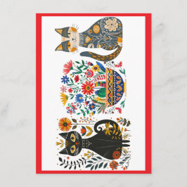 Mexicana Katzen und Blumen, Feiertagskarte