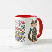 Mexicana Katzen und Blumenstrauß, Tasse (VorderseiteRechts)
