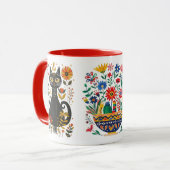 Mexicana Katzen und Blumenstrauß, Tasse (Vorderseite Links)