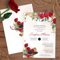 Mexicana Mariachi Charra Rote Rosen Quinceanera