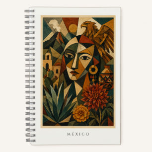 Méxicanische Kultur I Kubistische Reise-Kunst Notizblock