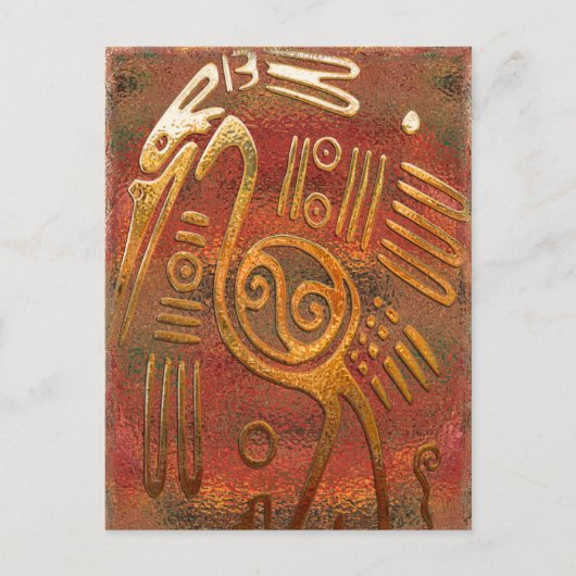 Mexicano Gold Chrome Tribal Art Postkarte (Vorderseite)