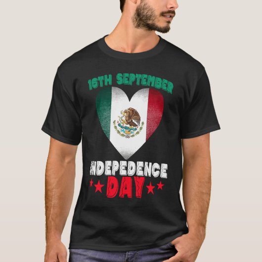 Mexico 16th September Independence Day Mexican Fla T-Shirt (Vorderseite)