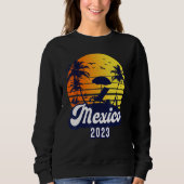 Mexico 2023 Sunset Beach Retro Sweatshirt (Vorderseite)