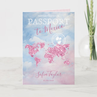 Mexico 50 und fabulous Birthday Passport Karte